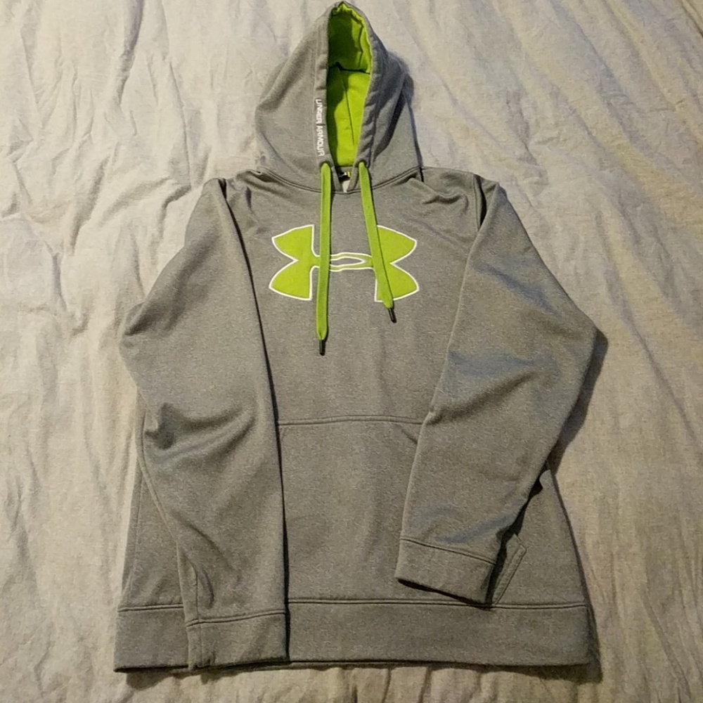 Under Armour Hoodie Medium Gray/Neon Green